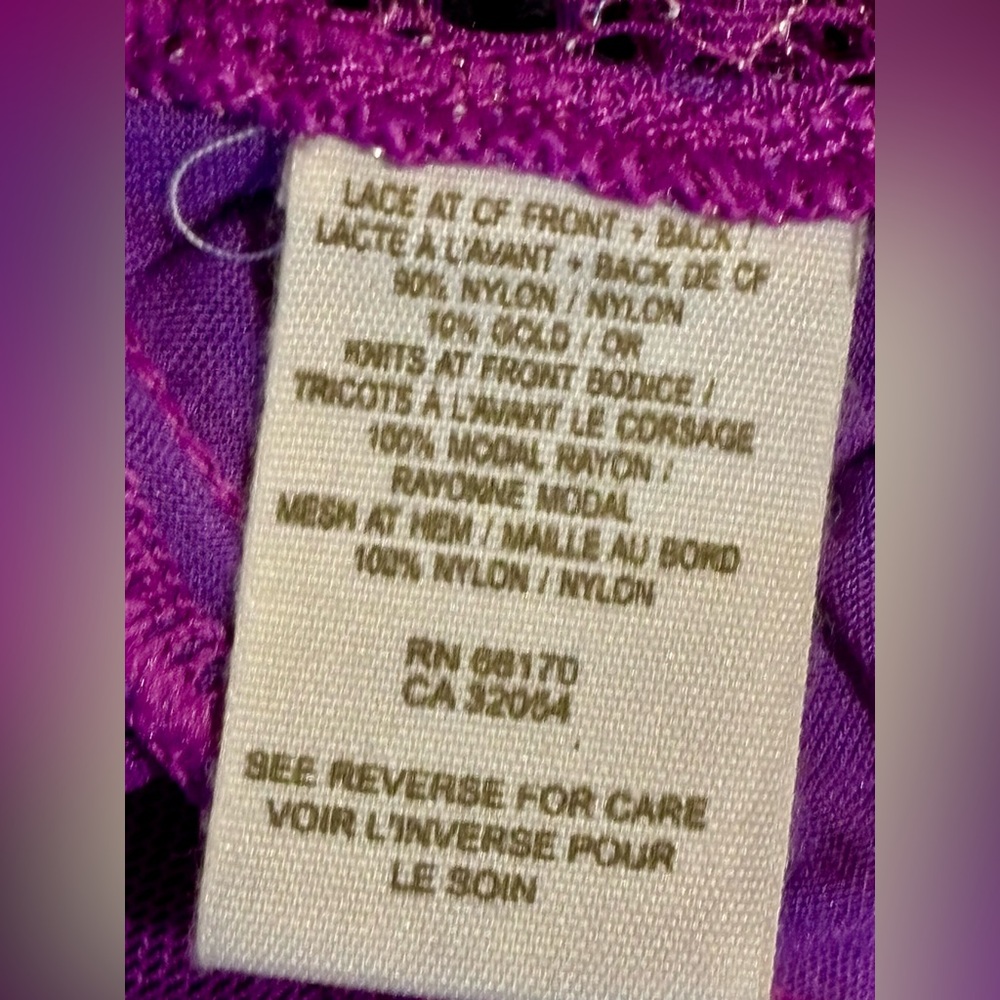 ⭐️Free People Rhinestone Whimsy Strappy Lace Camisole in Violet XS⭐️NWT RARE - Picture 7 of 10